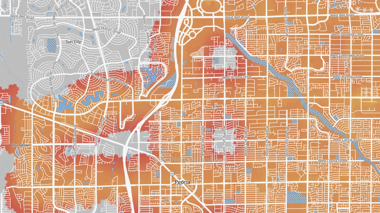 Transit Grade map of 85381, AZ