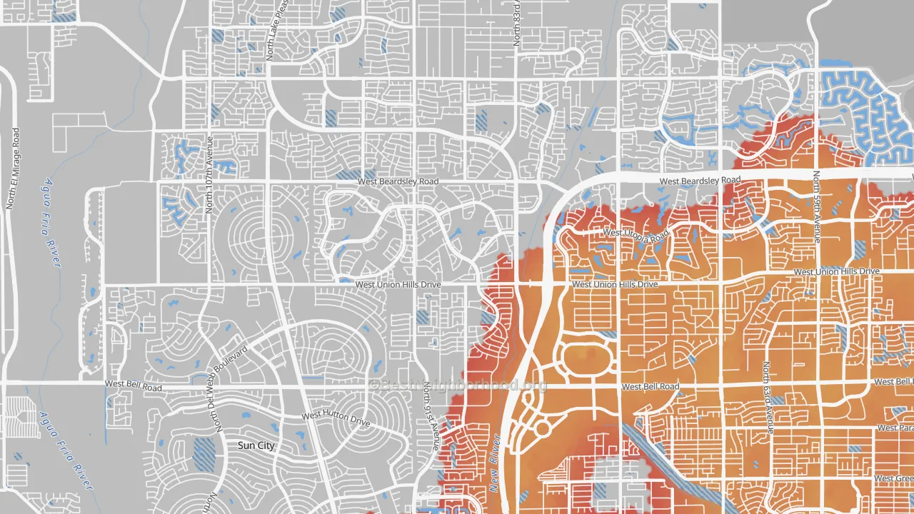 Transit Grade map of 85382, AZ