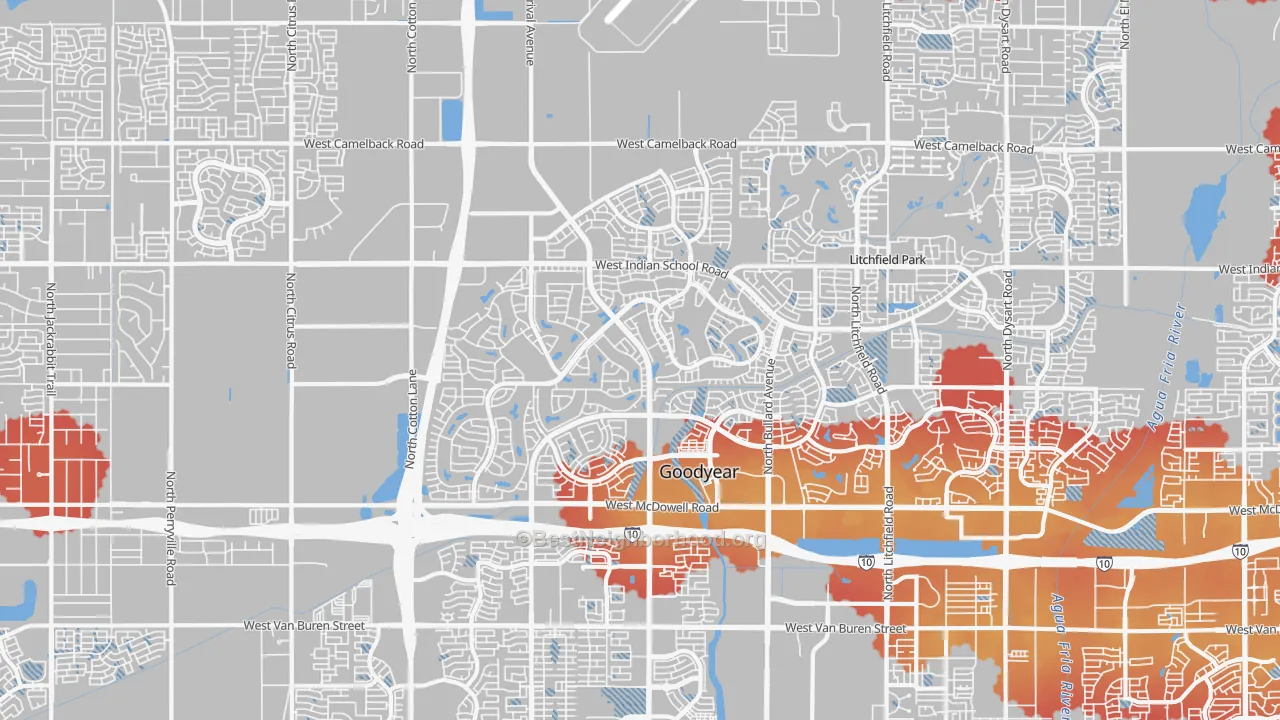 Transit Grade map of 85395, AZ
