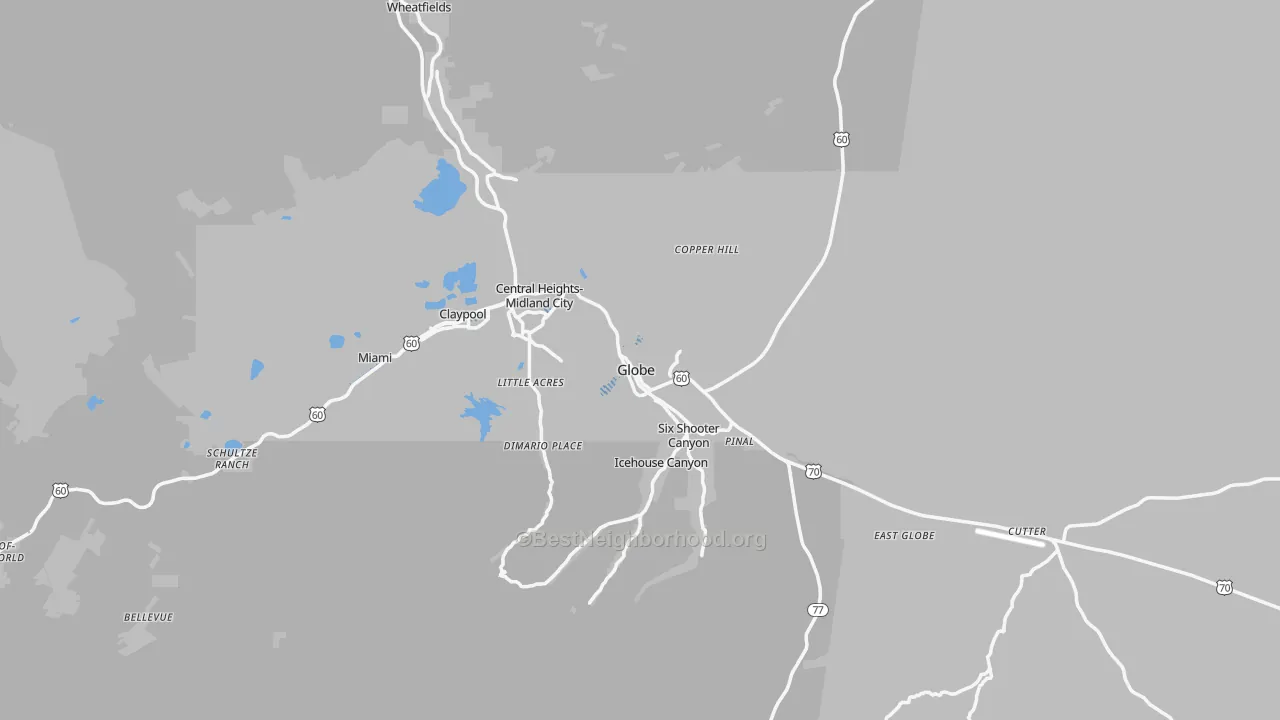 Transit Grade map of 85501, AZ