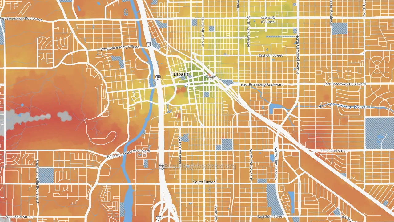 Transit Grade map of 85701, AZ