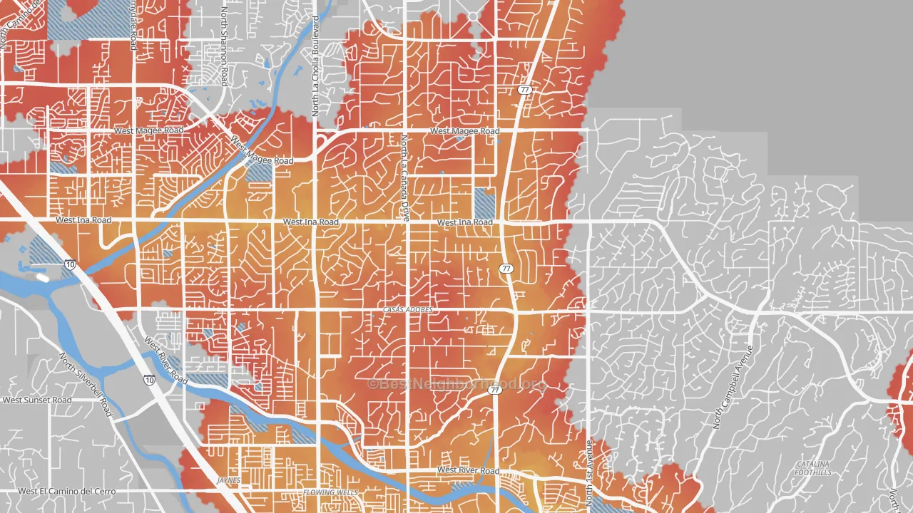 Transit Grade map of 85704, AZ