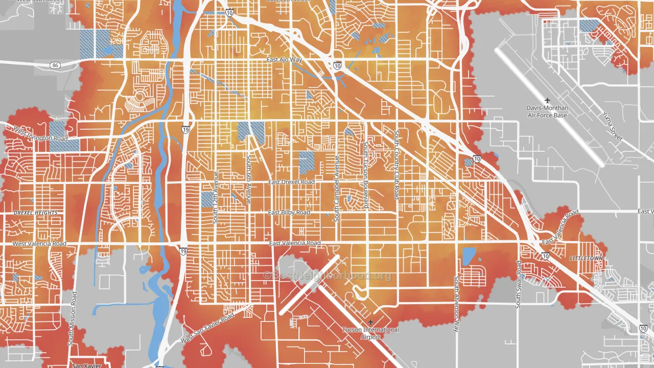 Transit Grade map of 85706, AZ
