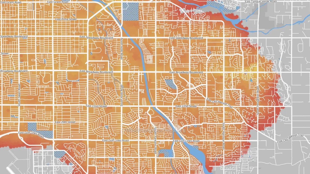 Transit Grade map of 85710, AZ