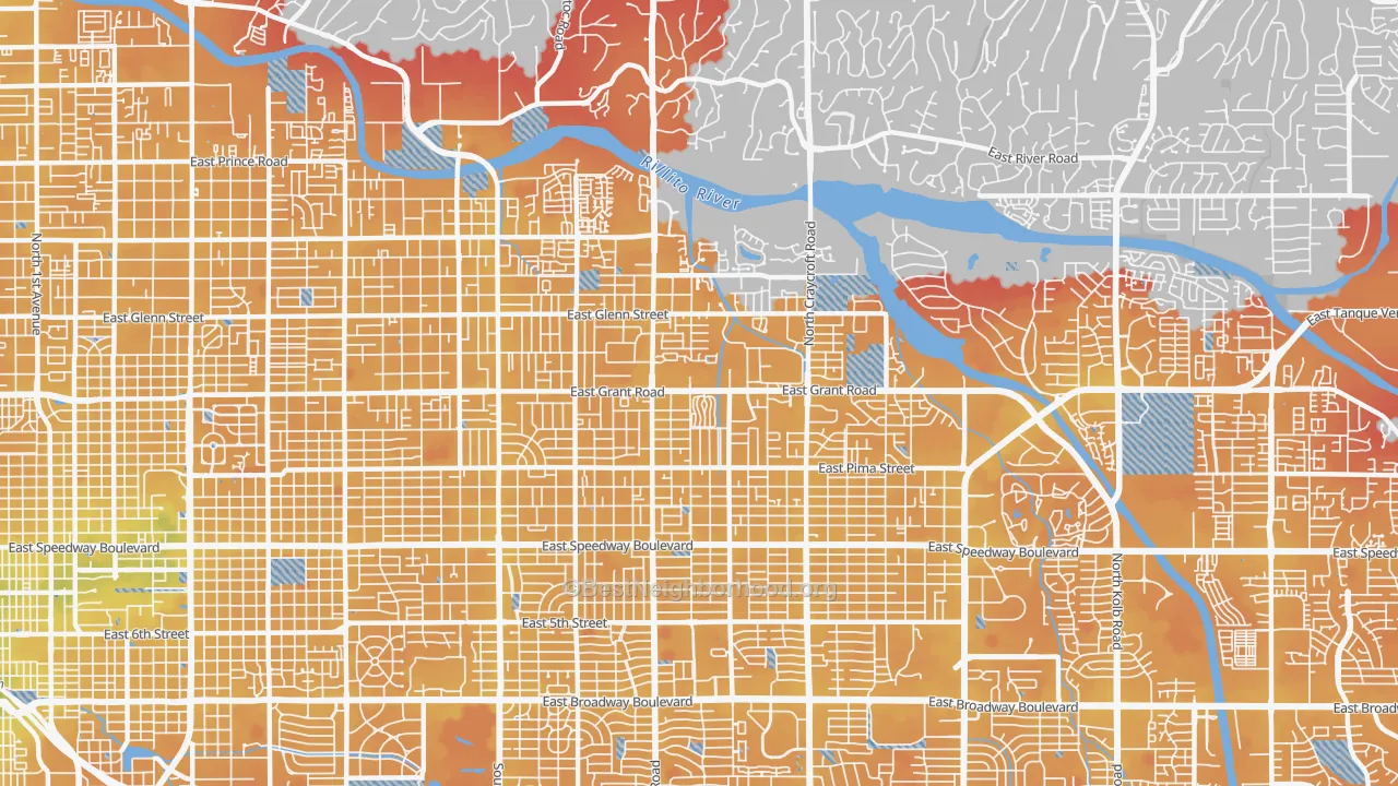 Transit Grade map of 85712, AZ