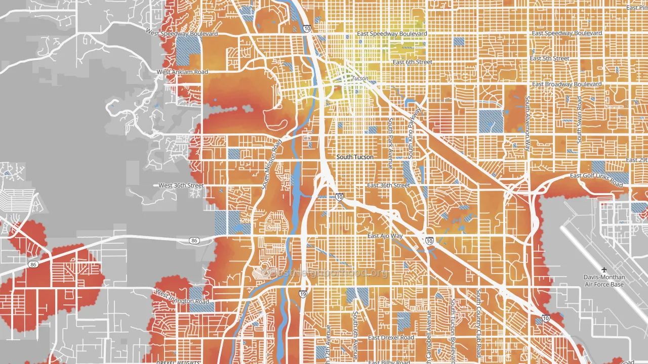Transit Grade map of 85713, AZ