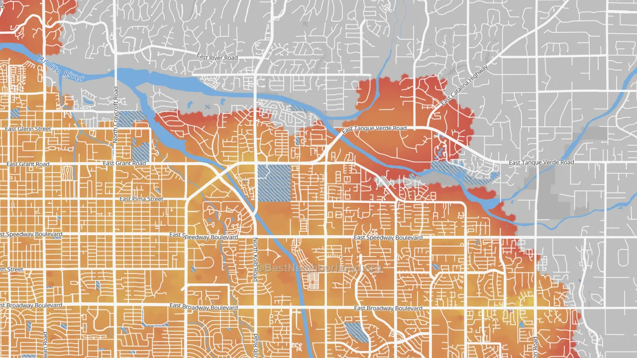 Transit Grade map of 85715, AZ