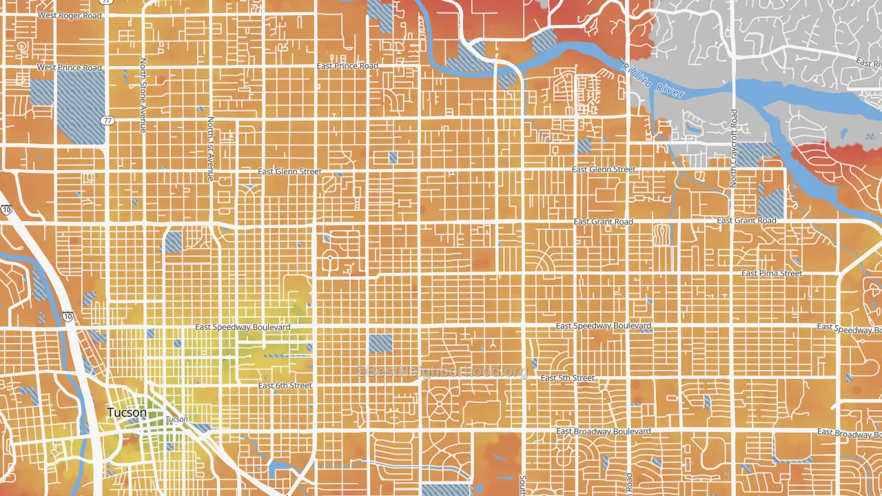 Transit Grade map of 85716, AZ