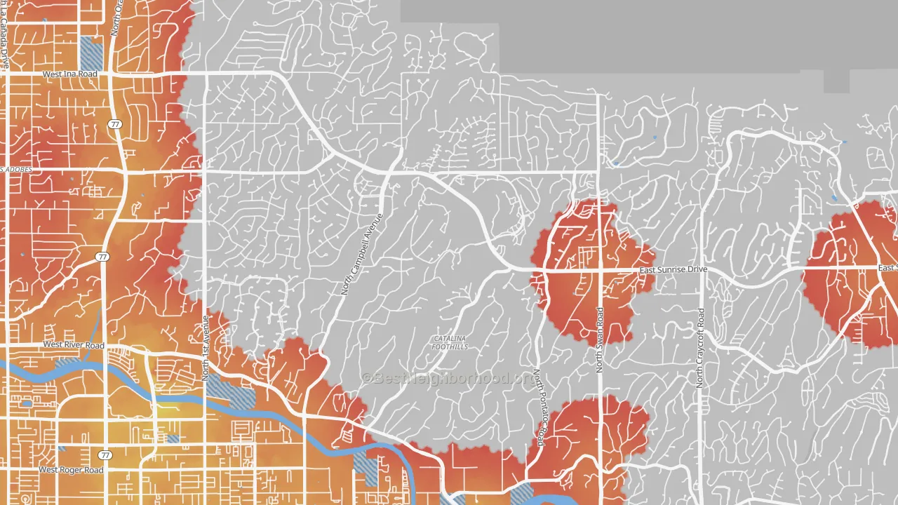 Transit Grade map of 85718, AZ