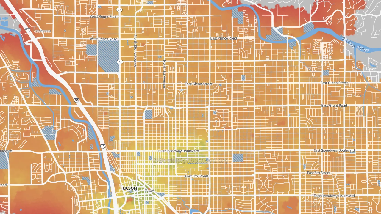 Transit Grade map of 85719, AZ