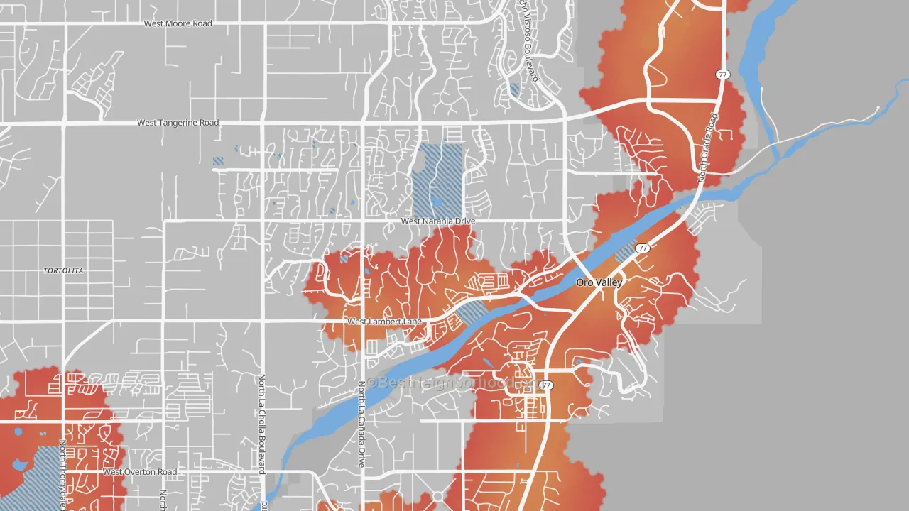 Transit Grade map of 85737, AZ