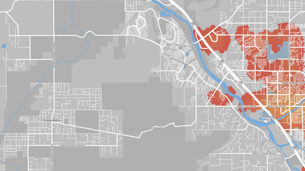Transit Grade map of 85743, AZ
