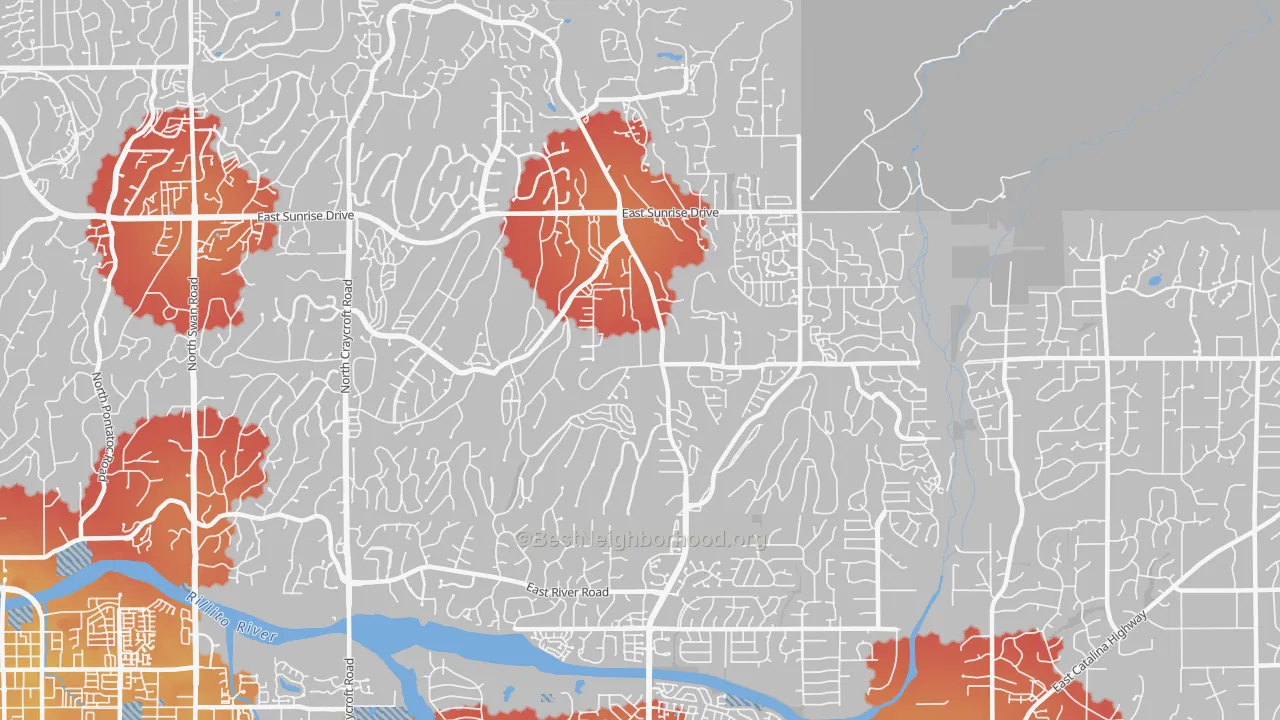 Transit Grade map of 85750, AZ