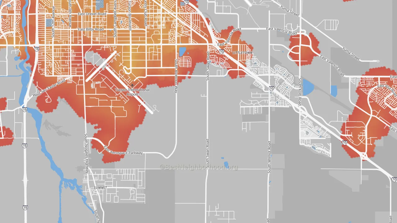 Transit Grade map of 85756, AZ