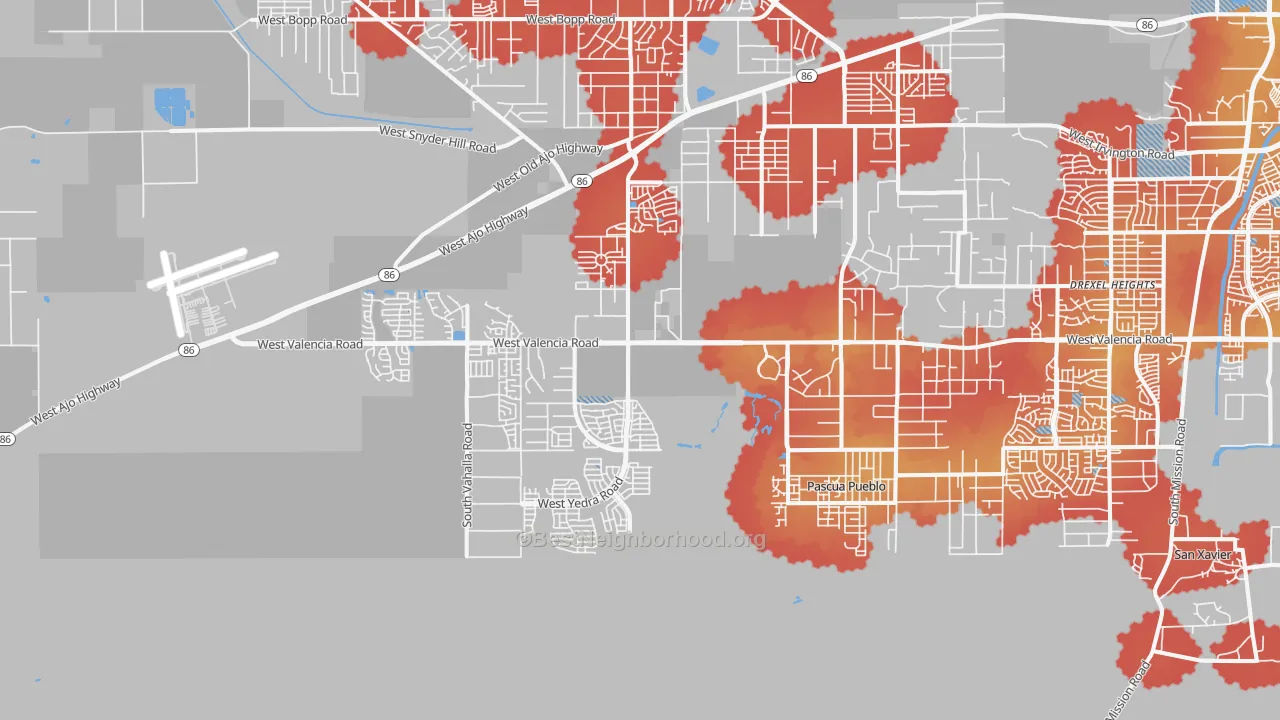 Transit Grade map of 85757, AZ