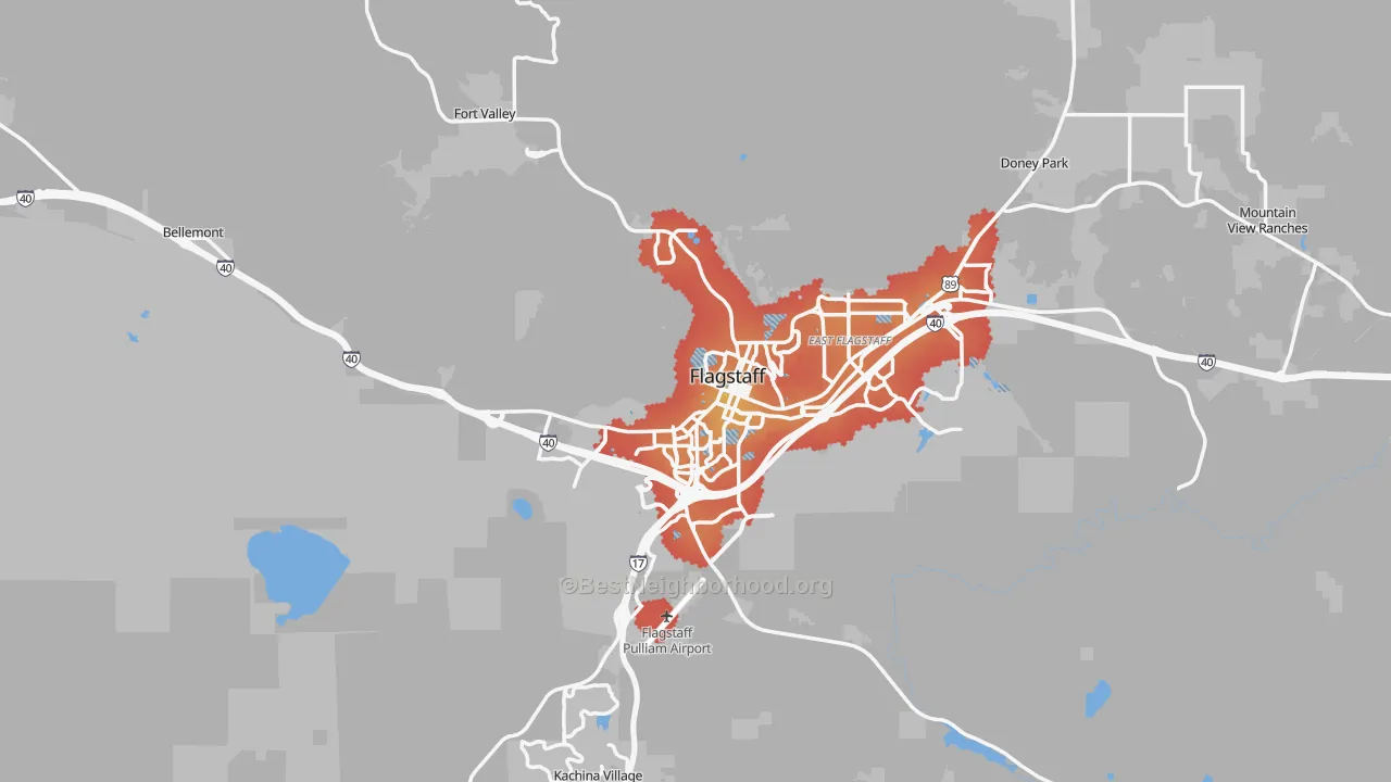 Transit Grade map of 86001, AZ