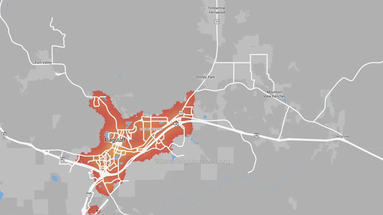 Transit Grade map of 86004, AZ