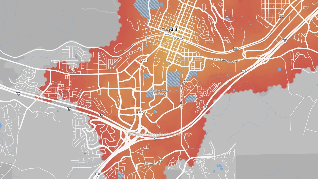 Transit Grade map of 86011, AZ