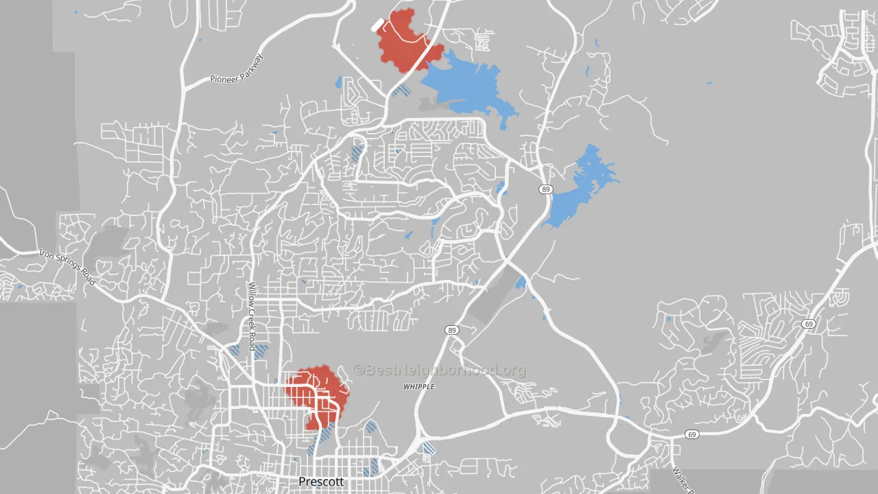 Transit Grade map of 86301, AZ