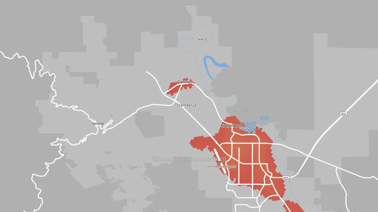 Transit Grade map of 86324, AZ