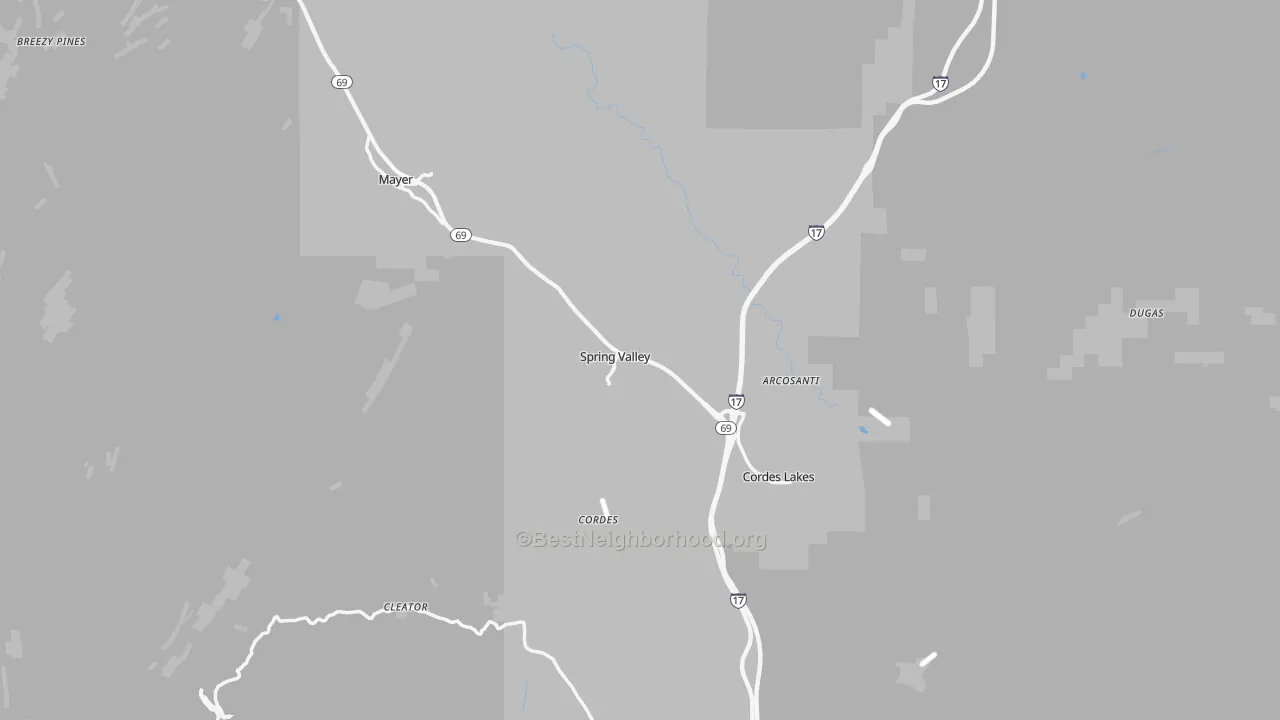 Transit Grade map of 86333, AZ