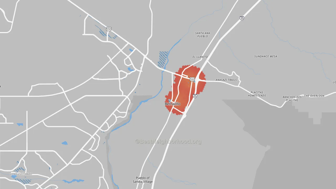 Transit Grade map of 87004, NM