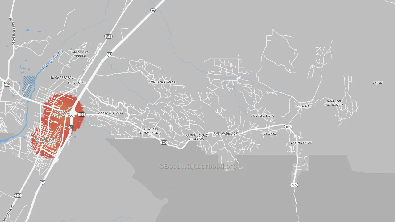 Transit Grade map of 87043, NM