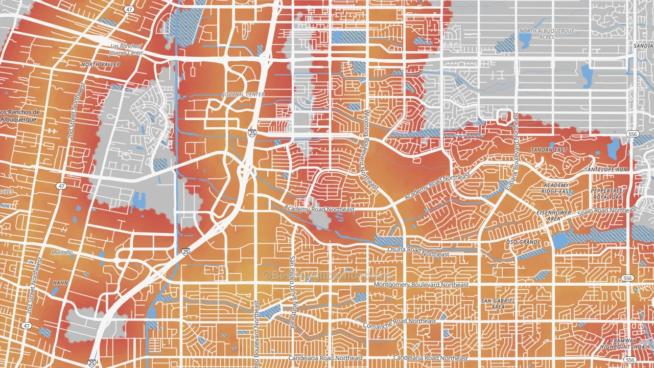 Transit Grade map of 87109, NM