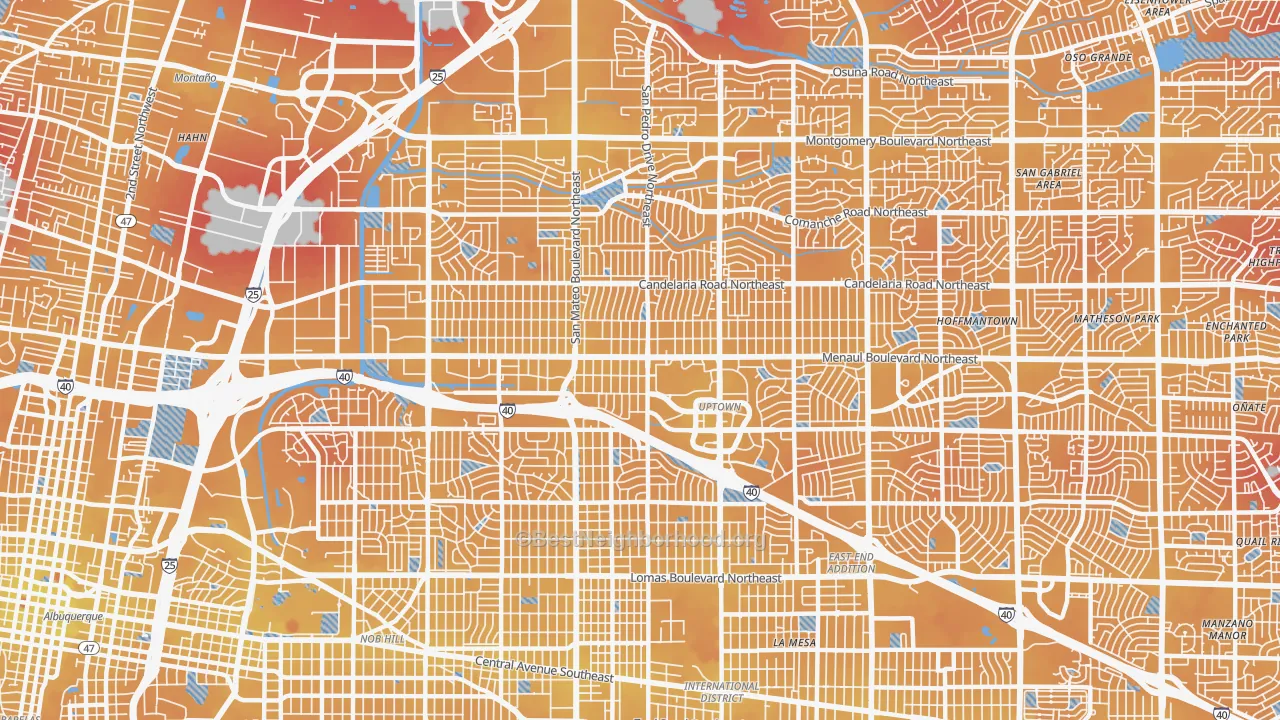 Transit Grade map of 87110, NM
