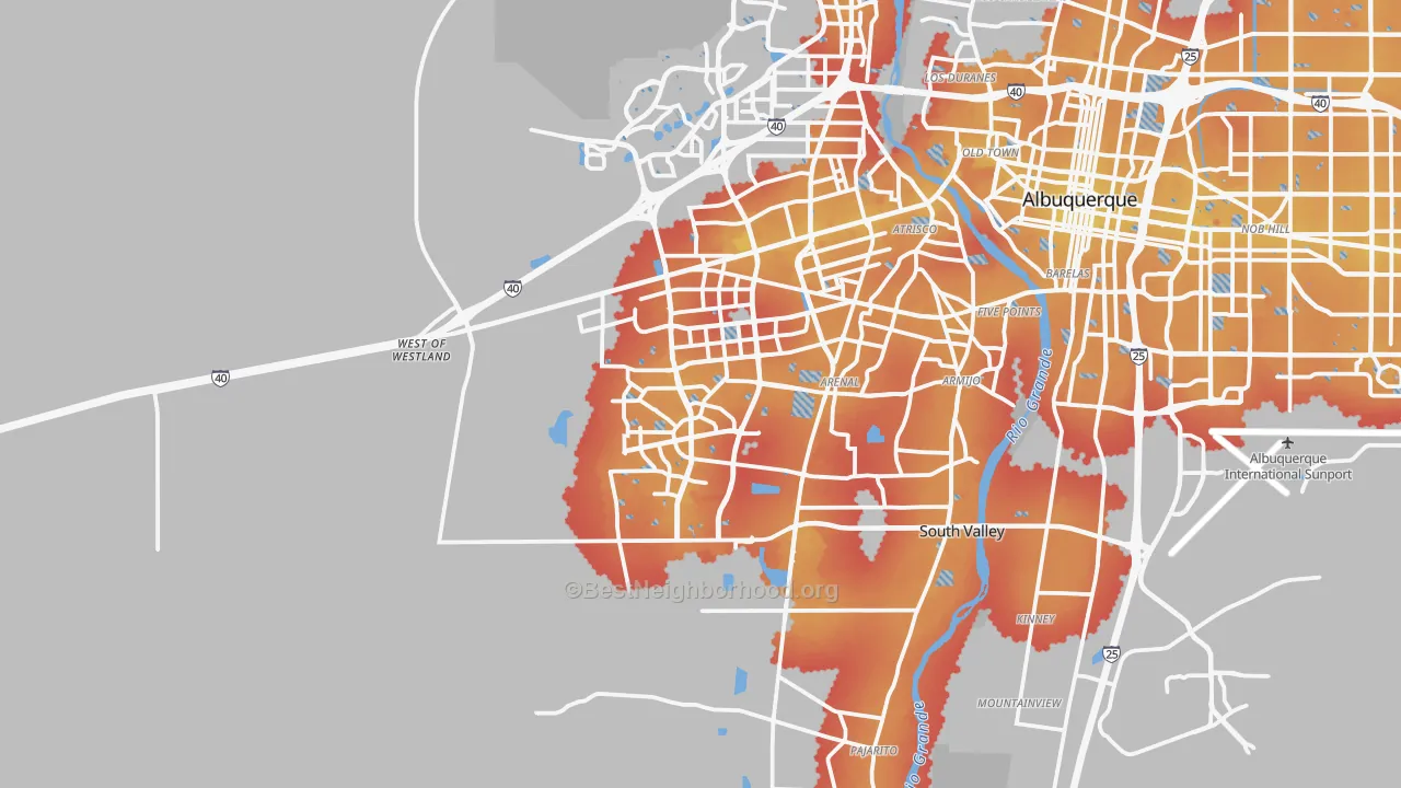 Transit Grade map of 87121, NM