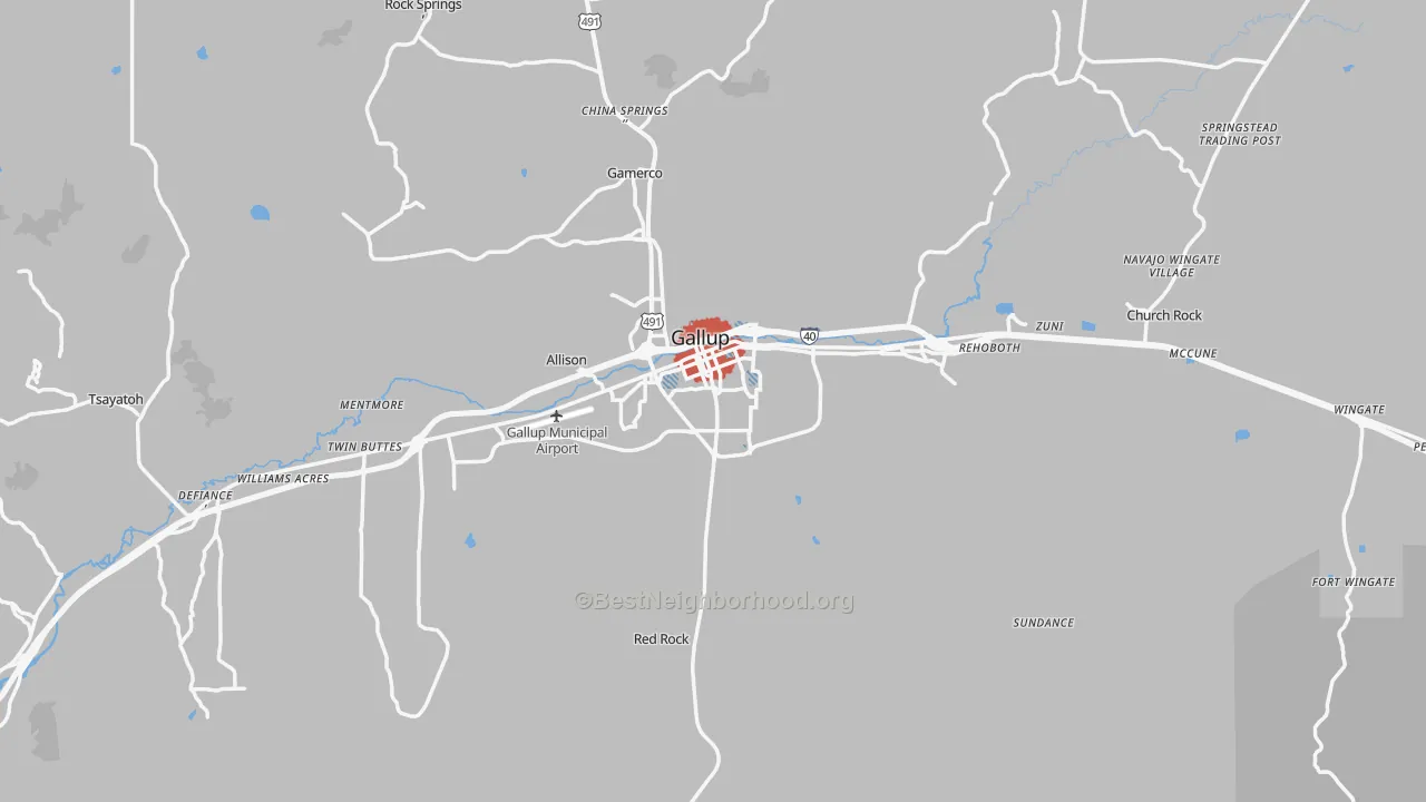 Transit Grade map of 87301, NM