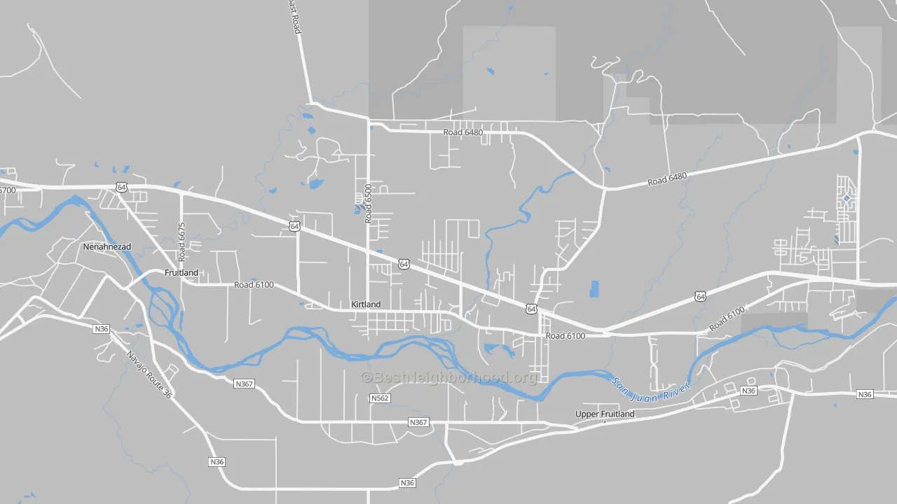 Transit Grade map of 87417, NM
