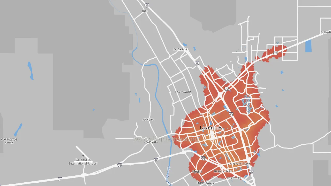 Transit Grade map of 88007, NM