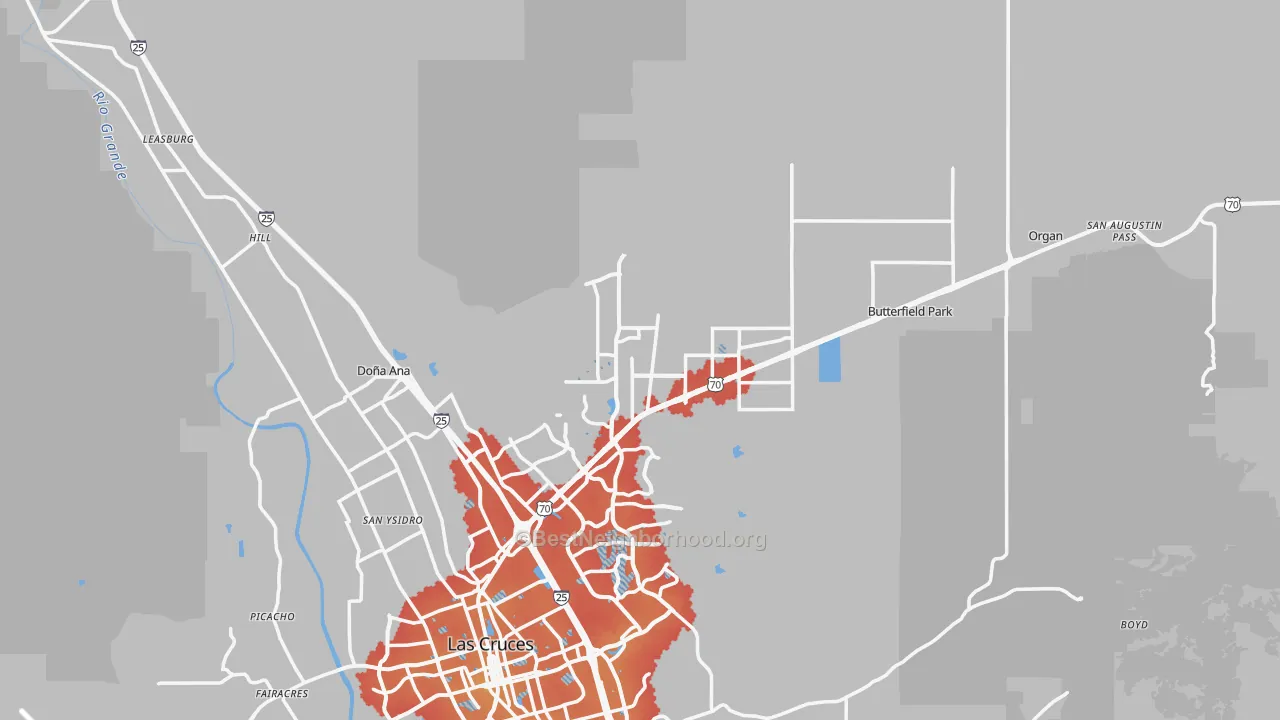 Transit Grade map of 88012, NM