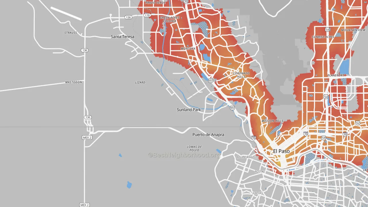 Transit Grade map of 88063, NM