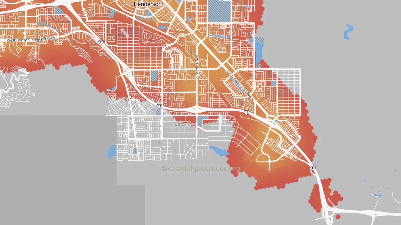 Transit Grade map of 89002, NV