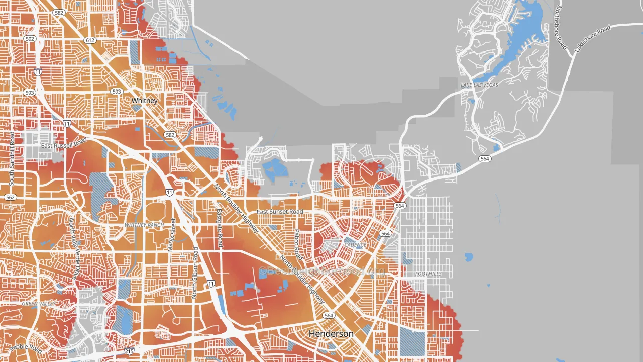 Transit Grade map of 89011, NV