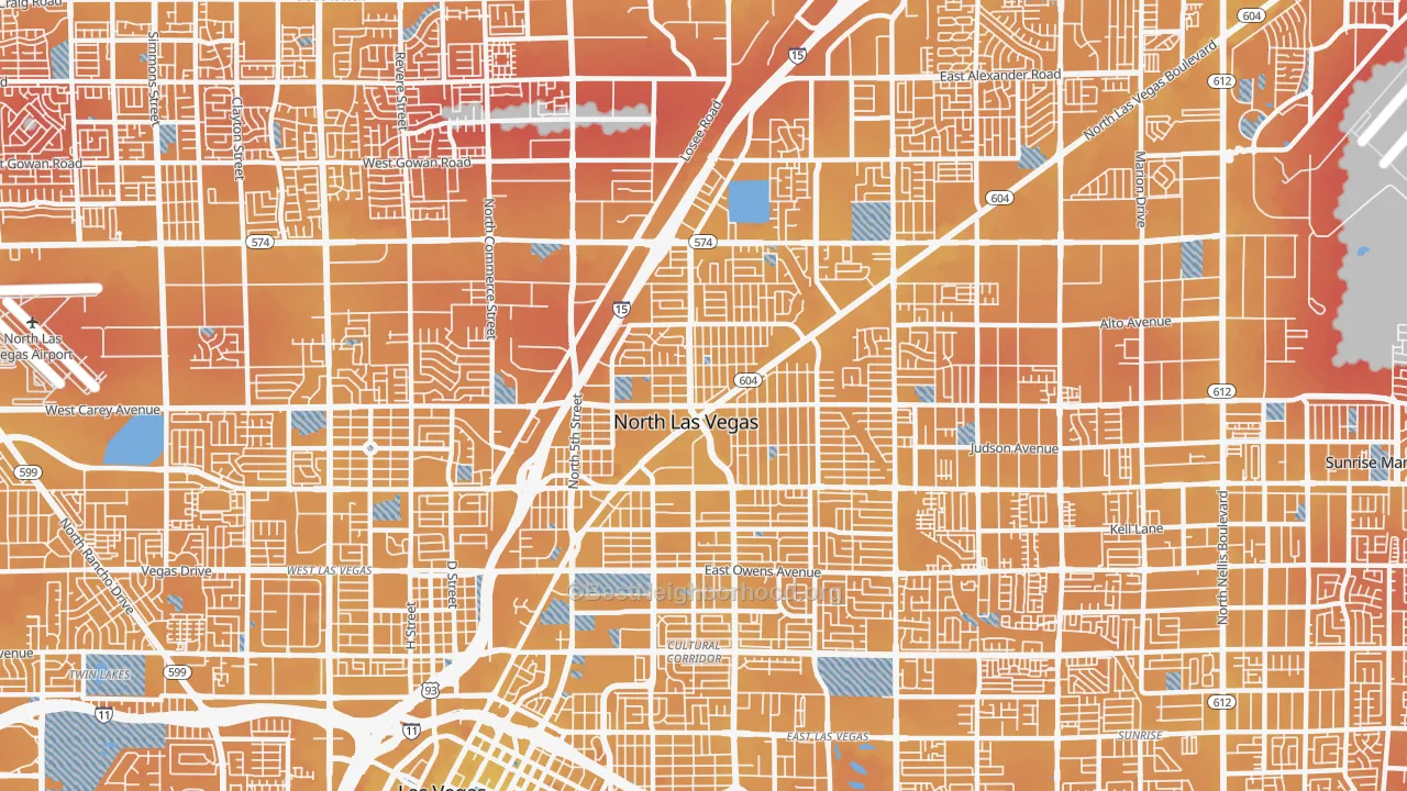 Transit Grade map of 89030, NV