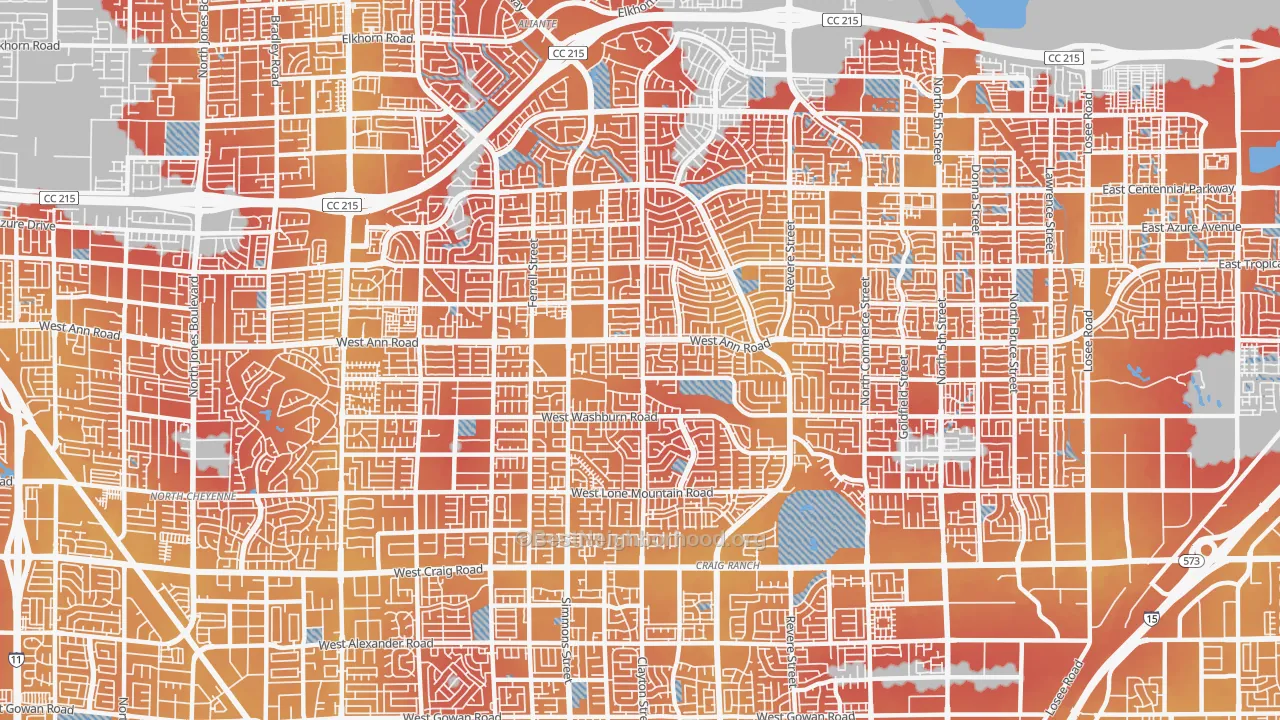 Transit Grade map of 89031, NV
