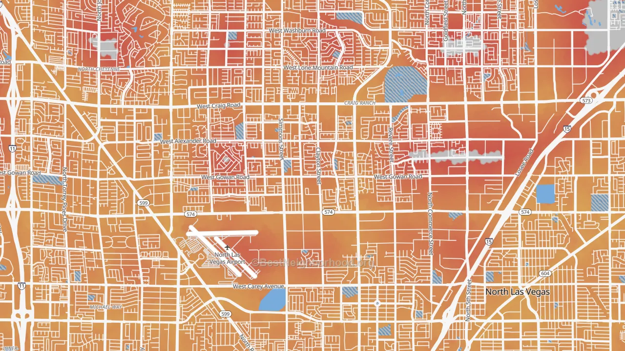 Transit Grade map of 89032, NV