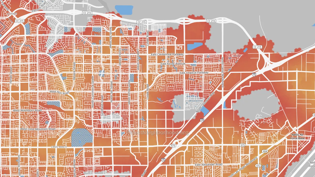 Transit Grade map of 89081, NV