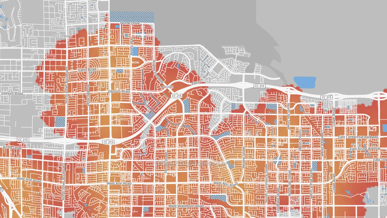 Transit Grade map of 89084, NV