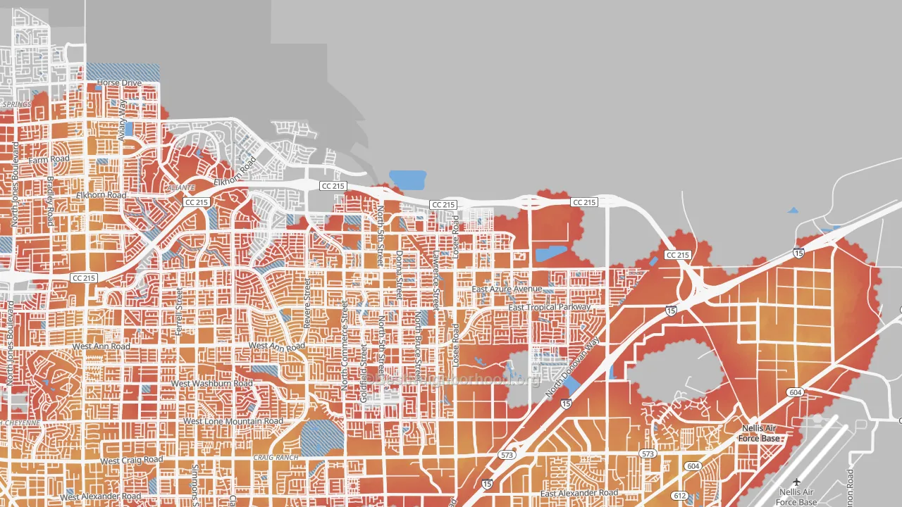 Transit Grade map of 89086, NV