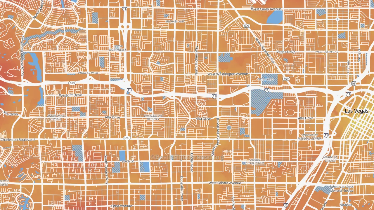 Transit Grade map of 89107, NV