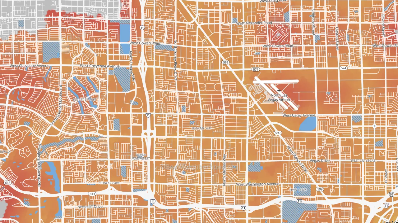 Transit Grade map of 89108, NV