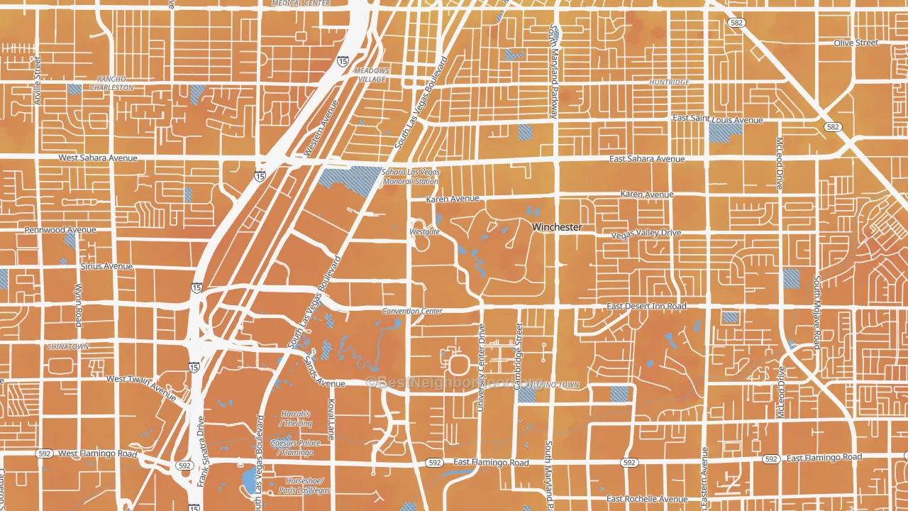 Transit Grade map of 89109, NV