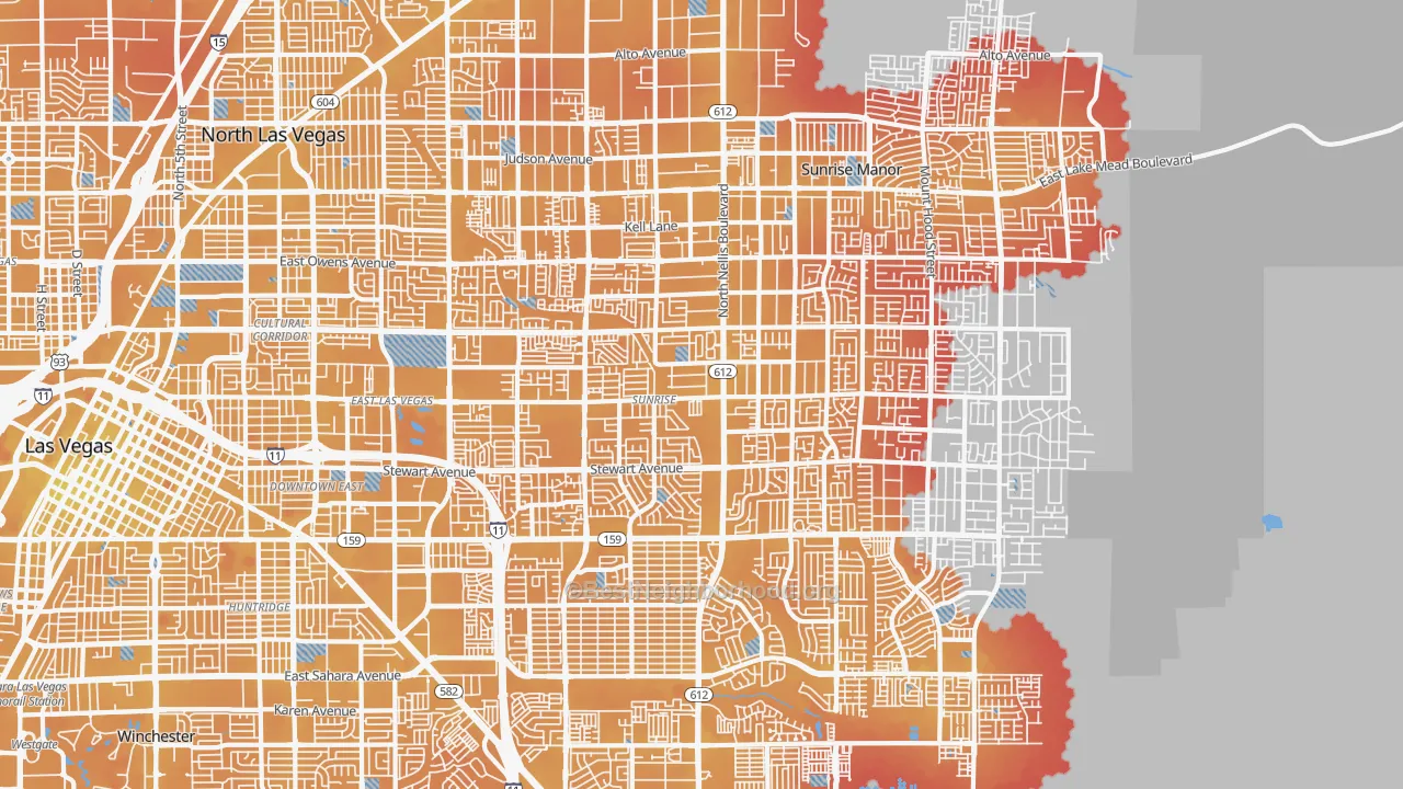 Transit Grade map of 89110, NV