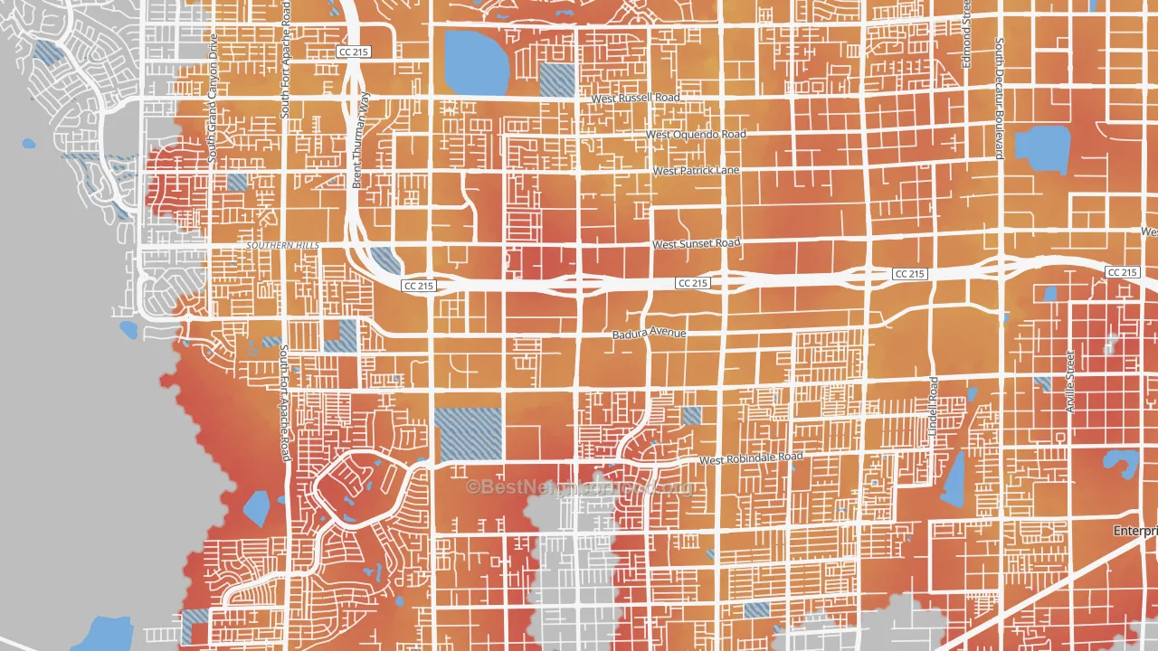 Transit Grade map of 89113, NV