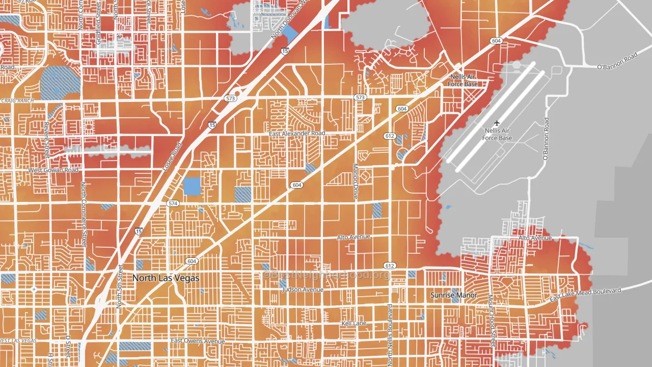 Transit Grade map of 89115, NV
