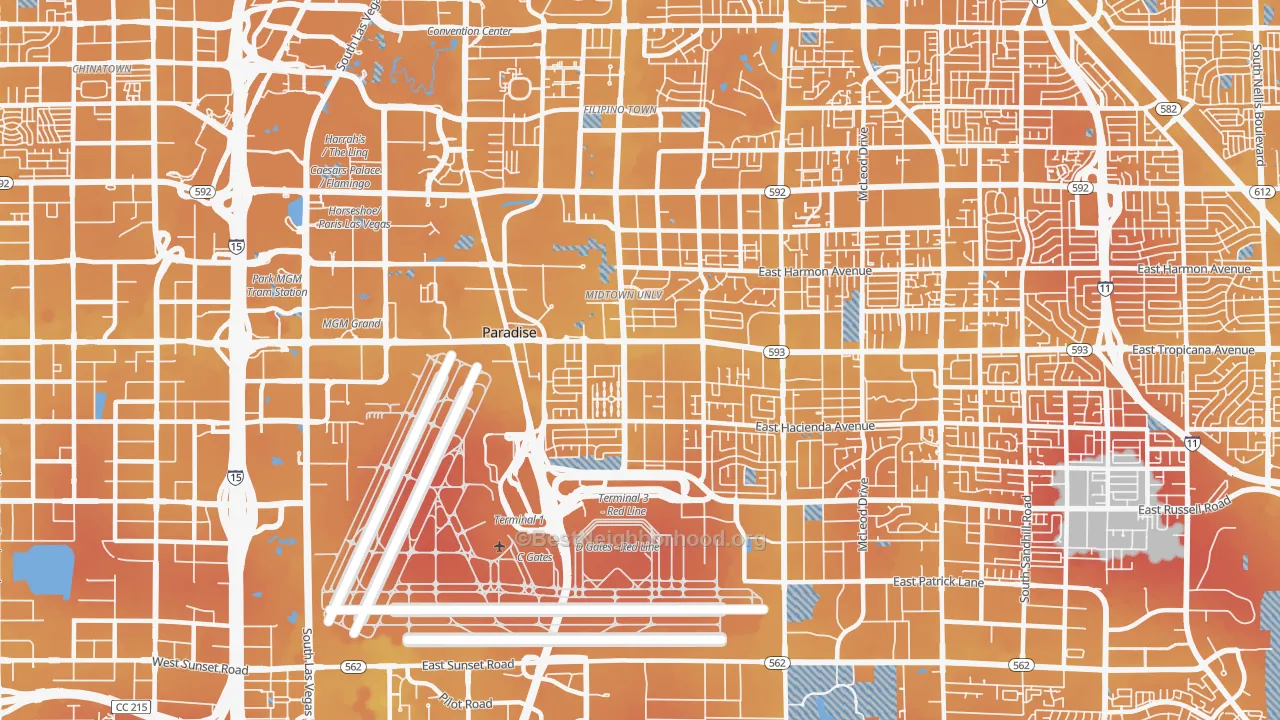 Transit Grade map of 89119, NV